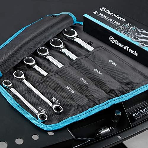 DURATECH Double Box End Ratcheting Wrench Set, SAE, 5-Piece, 5/16" to 7/8"