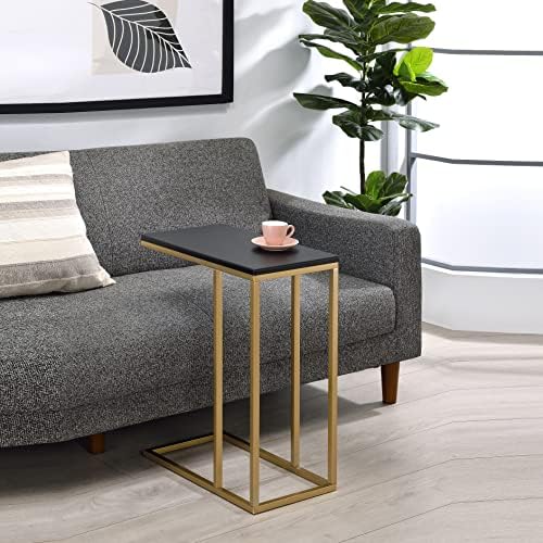 Kings Brand C Table for Sofa, Bed & Living Room, Gold Metal End Table