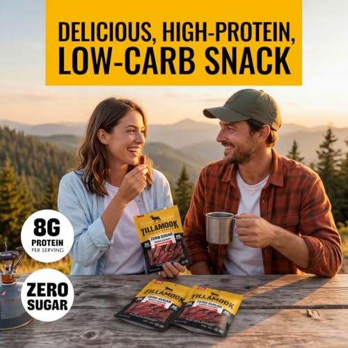 Tillamook Country Smoker Zero Sugar Spicy Jalapeno Smoked Sausages, 10 Oz, 9g Protein, Real Hardwood Slow Smoked High Protein, Low Carb Meat Sticks