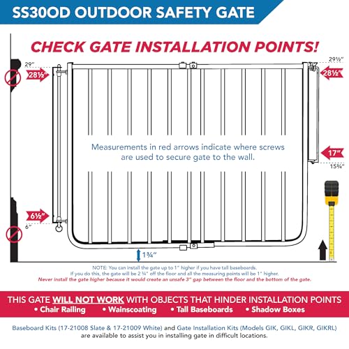 Cardinal Gates SS30OD Stairway Special Outdoor Baby & Pet Gate, Brown | SS30OD Stairway Special fits 27-42.5 in; weather-resistant outdoor baby/pet gate for stairs, decks, patios and porches.