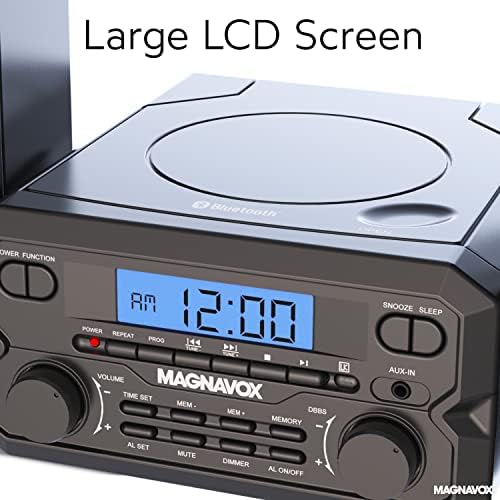 Magnavox MM435M-BK 3-Piece Compact CD Shelf System with Digital FM Stereo Radio, Bluetooth Wireless Technology