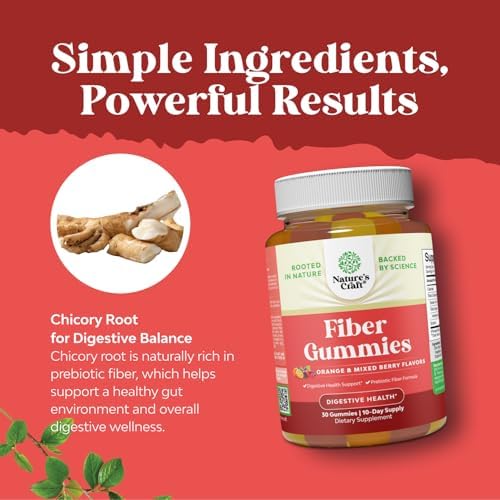 Tasty Prebiotic Fiber Gummies for Adults - High Fiber Supplement Gummies Vitamins for Adults with Prebiotic Soluble Chicory Root for Immunity and