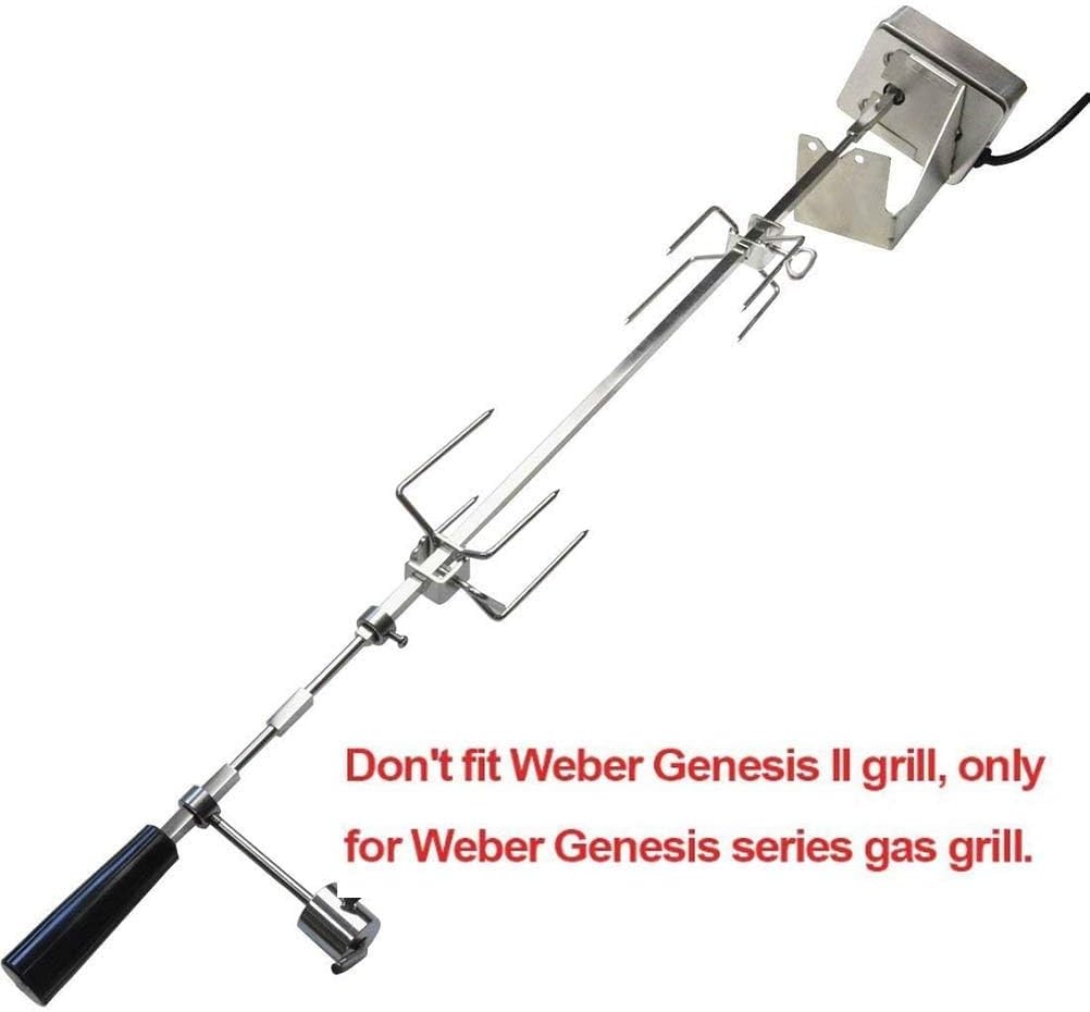 onlyfire Stainless Steel BBQ Rotisserie Kit for Weber Gas Grills | Fits for Weber Genesis 310/330(Year Under 2016), Spirit 310/330 Series Gas Grills