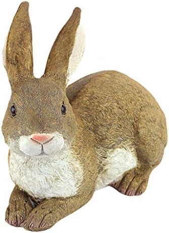 Design Toscano QM200861 Bashful The Bunny Lying Down Rabbit Outdoor Garden Statue, 10 Inch, full color