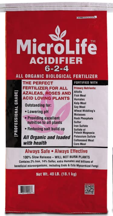 MicroLife Acidifier 6-2-4, 40 lb, The Perfect Fertilizer for All Azaleas, Roses, Blueberries