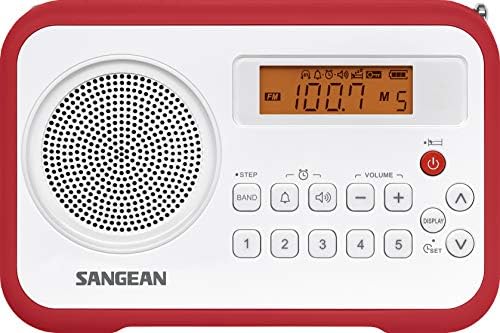 Sangean PR-D18BU AM /FM / Portable Digital Radio with Protective Bumper (White/Blue)
