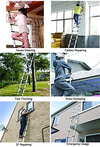 Jiahe 16.5fT/5M Aluminum Telescoping Extension Ladder Portable Multi-Purpose Portable Extension Ladder for Indoors Outdoors with Capacity of 330LB