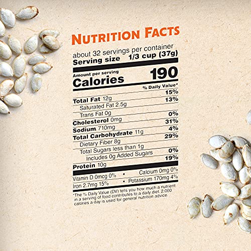 BIGS Pumpkin Seeds, Simply Salted Homestyle Flavor, 5 oz. (Pack of 12)