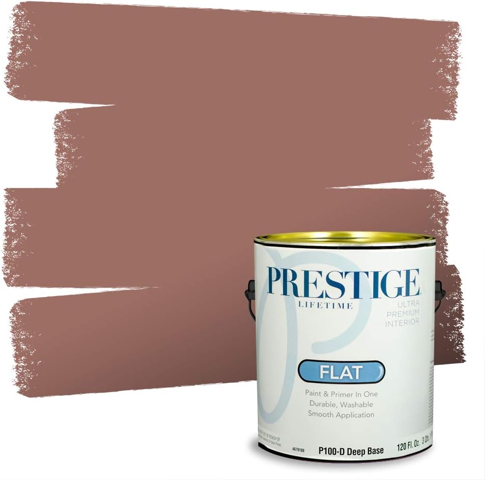 PRESTIGE Paints Exterior Paint and Primer In One, 1-Gallon, Semi-Gloss, Comparable Match of Sherwin Williams* French Roast*