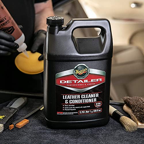 Meguiar’s Professional Leather Cleaner & Conditioner D18001 - 1 Gallon Leather Cleaner & Conditioner Specifically Formulated for Automotive