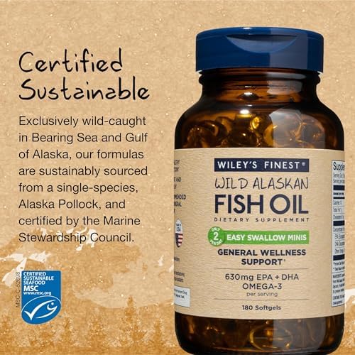 Wiley's Finest Wild Alaskan Easy Swallow Minis, 120 Count (Pack of 1)