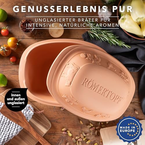 Römertopf Rustico unglazed, Ceramic, Terracotta, 3 litres