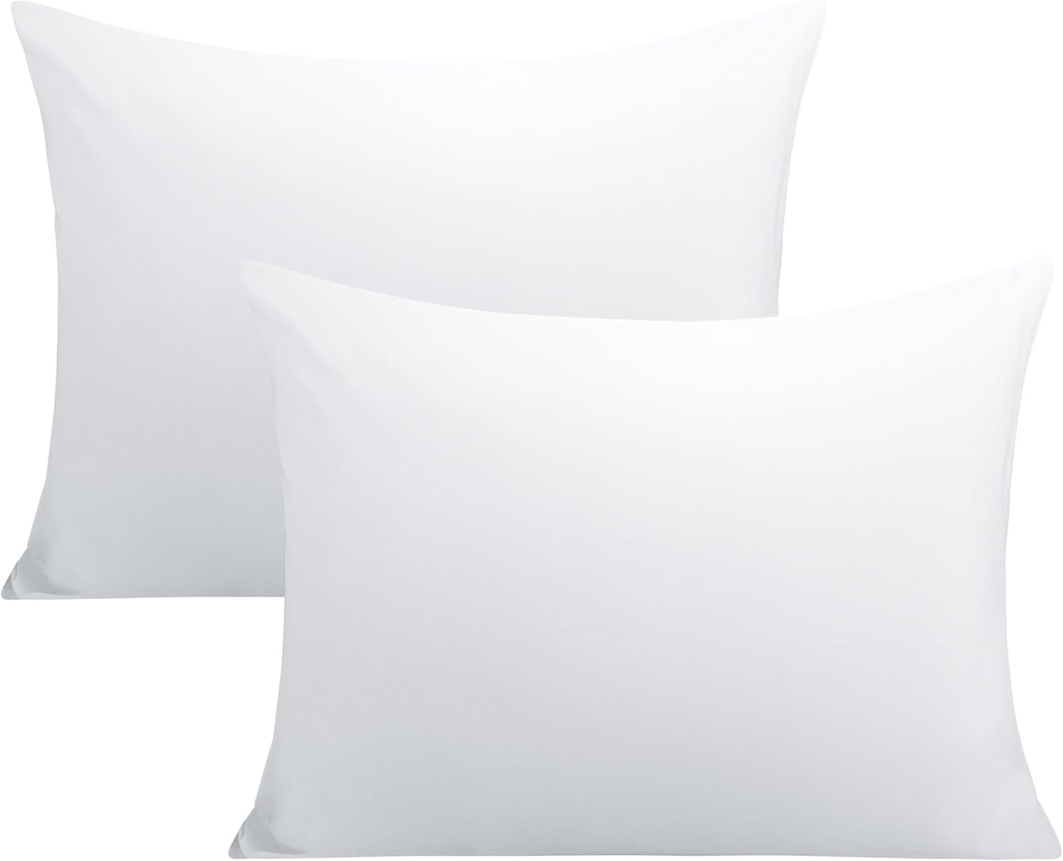 FLXXIE 2-Pack Microfiber Standard Pillow Cases, Envelope Style, White