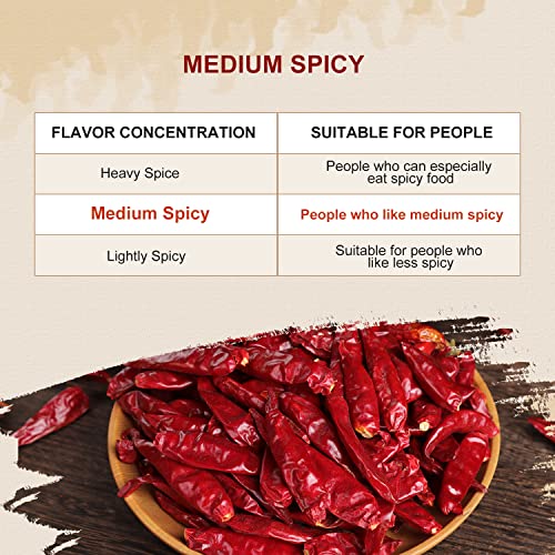 52USA Whole Dried Chilli Peppers, Medium Spicy Dried Chilies 4 Oz, Natural and Premium Red Chili Pepper, Szechuan Red Peppers, Whole Dry Chili Pepper