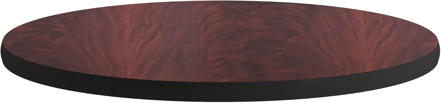 Flash Furniture 24" Round Reversible Table Top, Black/Mahogany | Reversible Laminate Top, Durable Construction, Commercial Use