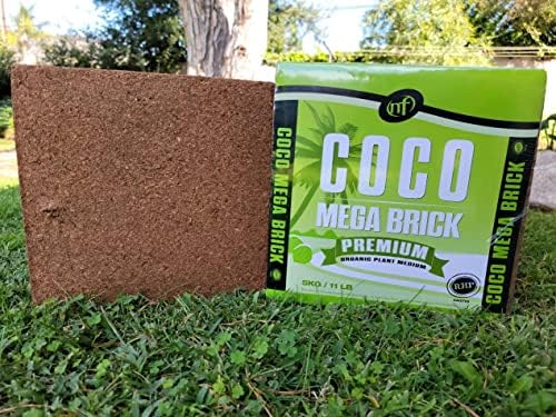 Coco Mega Brick 5kg | Compressed Coconut Coir Block Expands to 55L | Premium Quality Hydroponic Growing Medium, Pre-Buffered