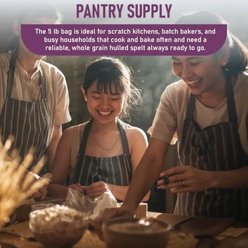 Great River Milling Organic Hulled Spelt Berries, Ancient Grain, 25 lb | Organic Hulled Spelt Berries for fresh spelt flour, bread, salads, pilaf, hot cereal and grain bowls; chewy cooked berries
