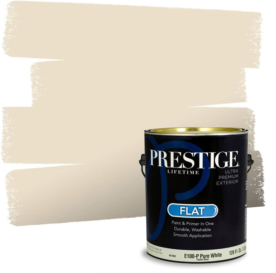 PRESTIGE Paints Exterior Paint and Primer In One, 1-Gallon, Satin, Comparable Match of Sherwin Williams* Relaxed Khaki*