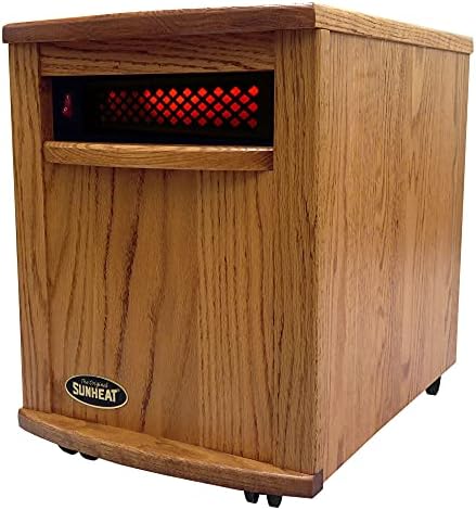 SUNHEAT Original Sunheat 5-Year Warranty Electric Infrared Heater in Nebraska Oak Color USA1500-AMISH