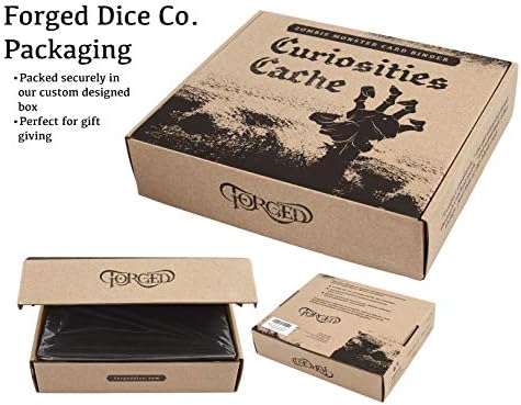 Forged Dice Co. Curiosities Cache Monster Card & Spellcard Organizer Binder with Pages - Dark Brown, 9.5x8x2 inches