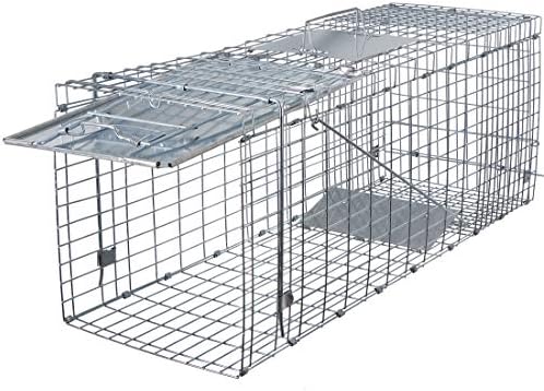 ANT MARCH 32'' Live Animal Cage Trap with Gloves Steel Humane Release