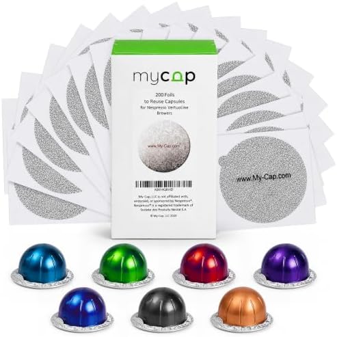 Foil Seals for Nespresso Vertuo Pods - Reusable Aluminum Lids to Extend Life of Nespresso VertuoLine Capsules (Pack of 100)