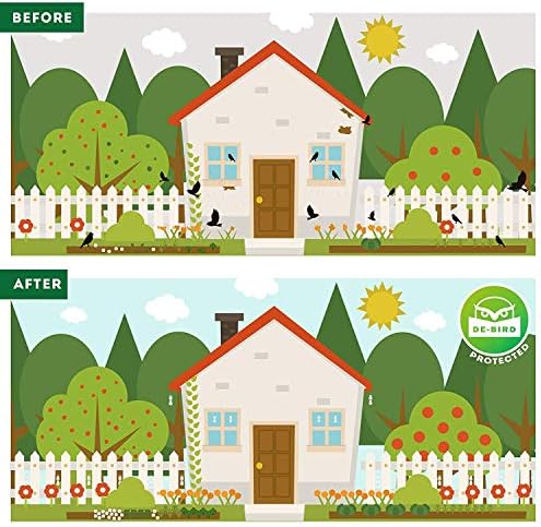 De-Bird Acrylic Reflective Owl Decoys - Sunlight-Activated Owl Reflectors to Scare Birds Away - Crow Deterrent for Patio & Garden - Outdoor Hanging