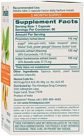 Himalaya Curcumin Complete Joint Support Supplement, 60 Capsules