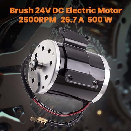 maXpeedingrods 500W 24V DC Brush Electric Motor ZY1020 with Bracket 2500RPM