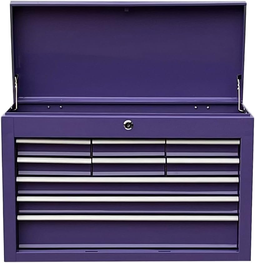 Workington Portable Metal Tool Chest with 9 Drawers, 24" 9-Drawer Tool Chest Cabinet with Ball Bearing Drawer Slides