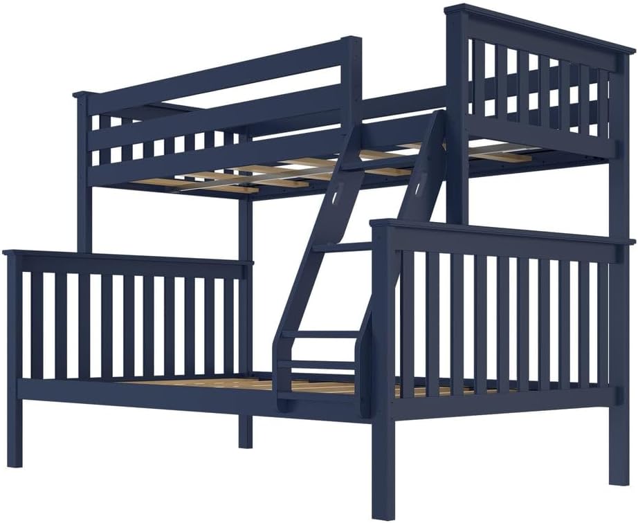 Max & Lily Bunk Bed Twin over Twin, Solid Wood Bunk Bed Frame with Ladder for Kids, 14" Safety Guardrails, Easy Assembly, No Box Spring Needed, White