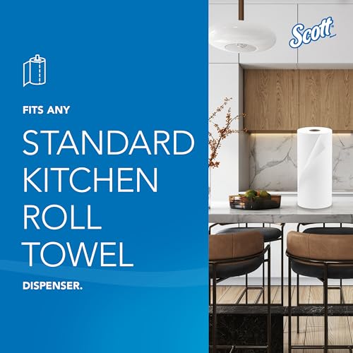 Scott Professional Kitchen Paper Towels, Bulk (41482), Fast-Drying Absorbency Pockets, White, Perforated (128 Sheets/Roll, 20 Rolls/Case, 2