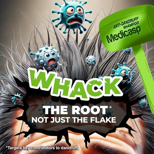 Medicasp Coal Tar Anti-Dandruff Shampoo, Flakes Shampoo, 6 fl oz | Alleviates Symptoms from 1st Wash, Treats Psoriasis, Seborrheic Dermatitis & Itchy Dry Scalp, Fights Root Cause of Dandruff
