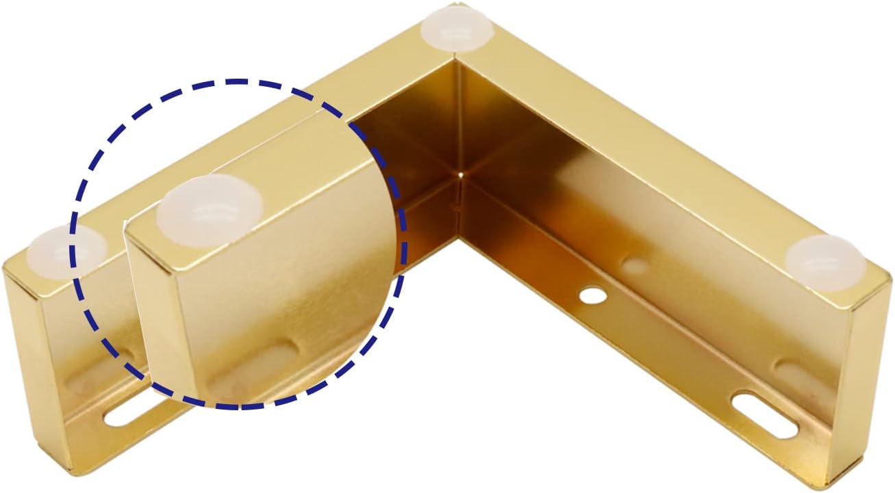 Bitray Metal Sofa Leg 2 Inch Height L Shape Furniture Leg Gold Sofa Legs Table Cabinet Cupboard Couch Leg Furniture Feet Replacement - 4pcs