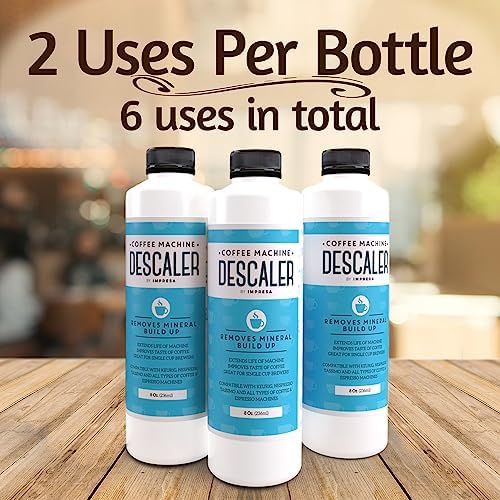 IMPRESA Coffee Machine Descaler (2 Uses Per Bottle) - Made in the USA - Universal Descaling Solution, Compatible with Nespresso, Delonghi and All Single Use Coffee and Espresso Machines