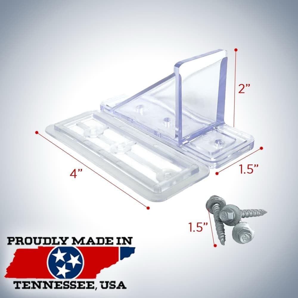 50 Pack Snow Guards for Metal Roofs – with Perfect Seal Gaskets & Screws – Heavy-Duty Polycarbonate Snow Stops Prevent Sliding Snow & Ice –