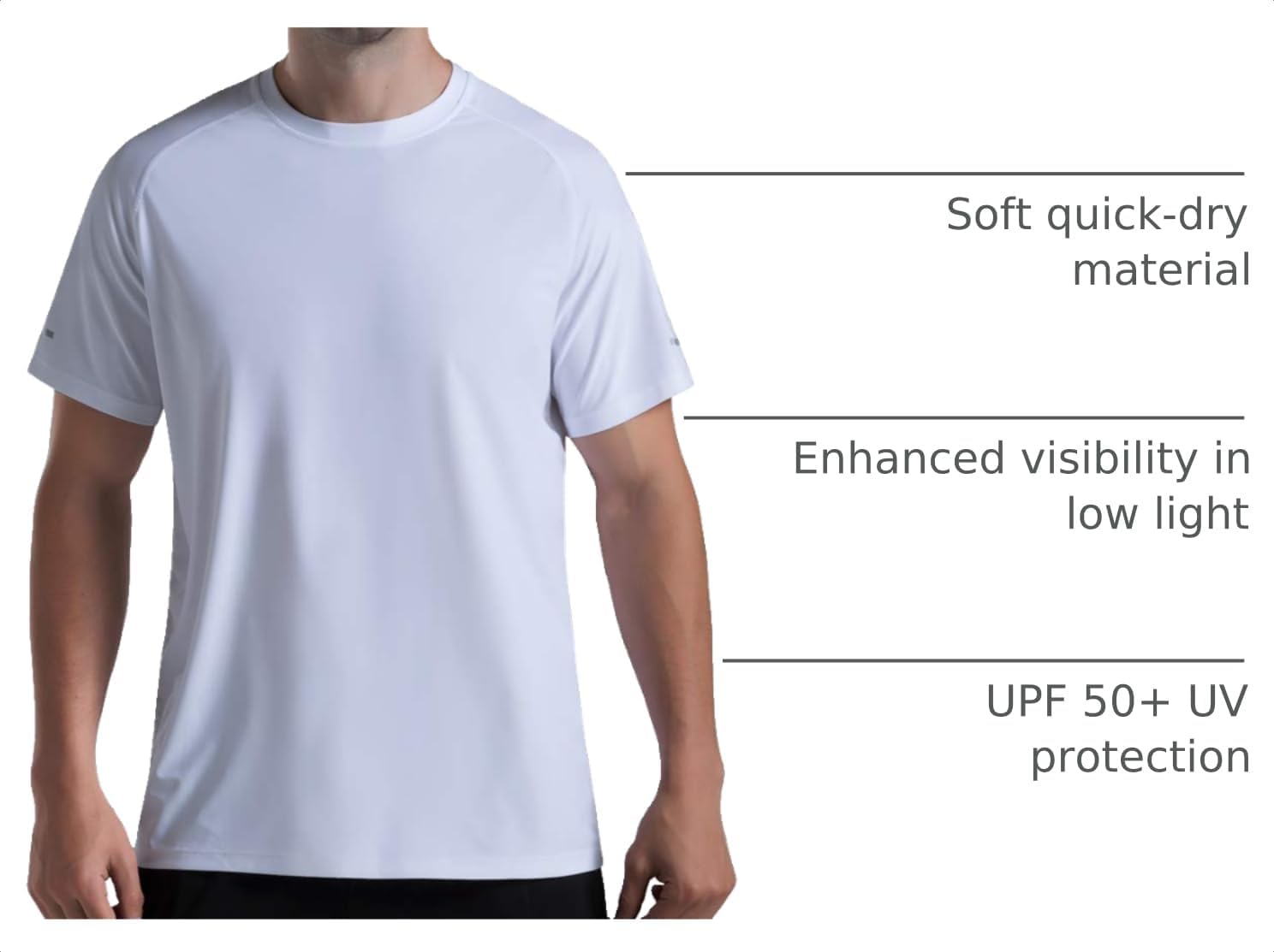 THE GYM PEOPLE Men's Cooling Running Shirts Ice Silk UPF 50+ Workout Tshirt