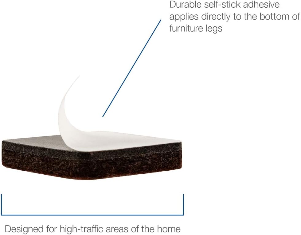 softtouch 1 1/2" Round Heavy Duty Felt Furniture Pads for Hardwood, Brown (24 Pack)