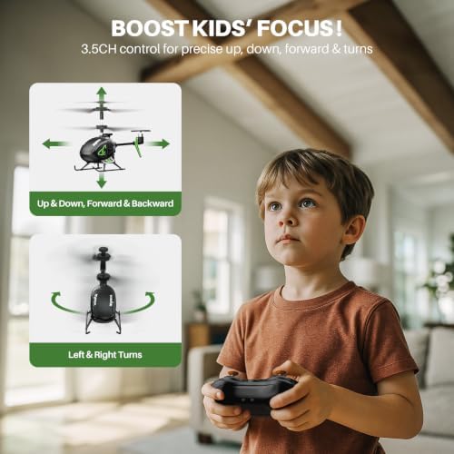 SYMA S100 Mini RC Helicopter for Kids, Indoor Flying, Altitude Hold, Black