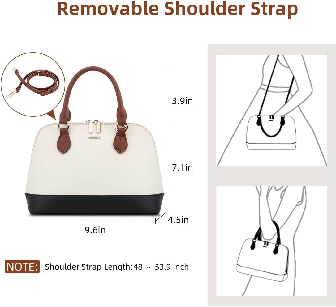 LOVEVOOK Purse for Women, Crossbody Dome Satchel Handbag with Double Zip