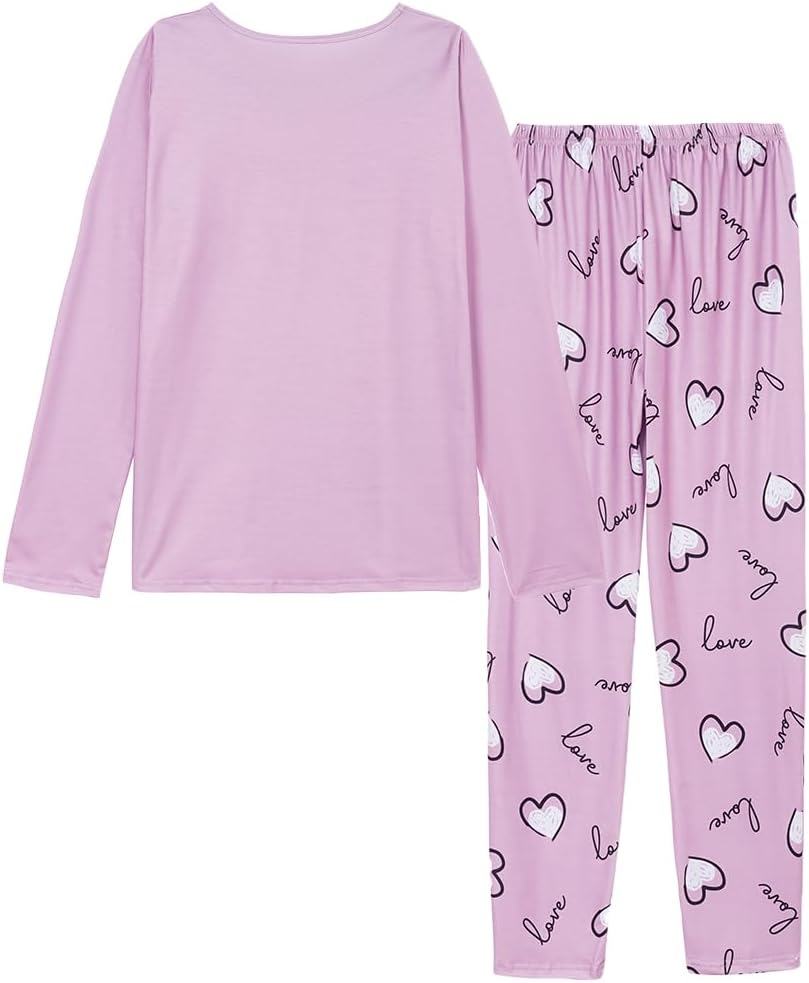 HONG HUI Women Pajamas Set Soft Christmas Pjs Holiday Loungewear Set Long Sleeve Top With Pants,S-3XL