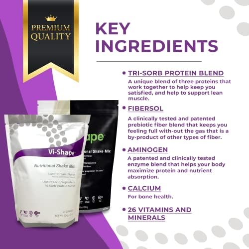 Vi-Shape - Original Nutritional Shake Mix Sweet Cream Flavor - Pack of 1 | ViSalus, Plant-Based Protein, Meal Replacement, Sweet Cream Flavor, Fiber