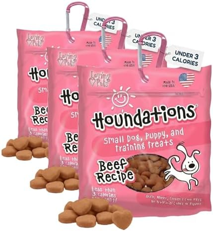Loving Pets Houndations Chicken Dog Training Treats | All Natural | 2.6 Calories Per Treat | Grain-Free, Wheat-Free, Gluten-Free & Corn-Free | for Small Dogs & Puppies, 4 oz