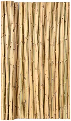 Mininfa Natural Rolled Bamboo Fence, Eco-Friendly Bamboo Fencing, 0.7 in D x 6 feet High x 8 feet Long, bambou Screen for Garden, Privacy