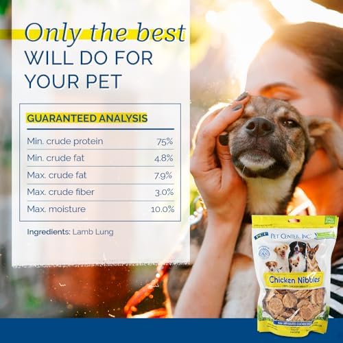 PCI Pet Center Inc. - Chicken Nibbles Dog Treat – 100% Real Raw Dehydrated Chicken Breast Bites for Small, Medium & Large Dogs - 8oz Bag