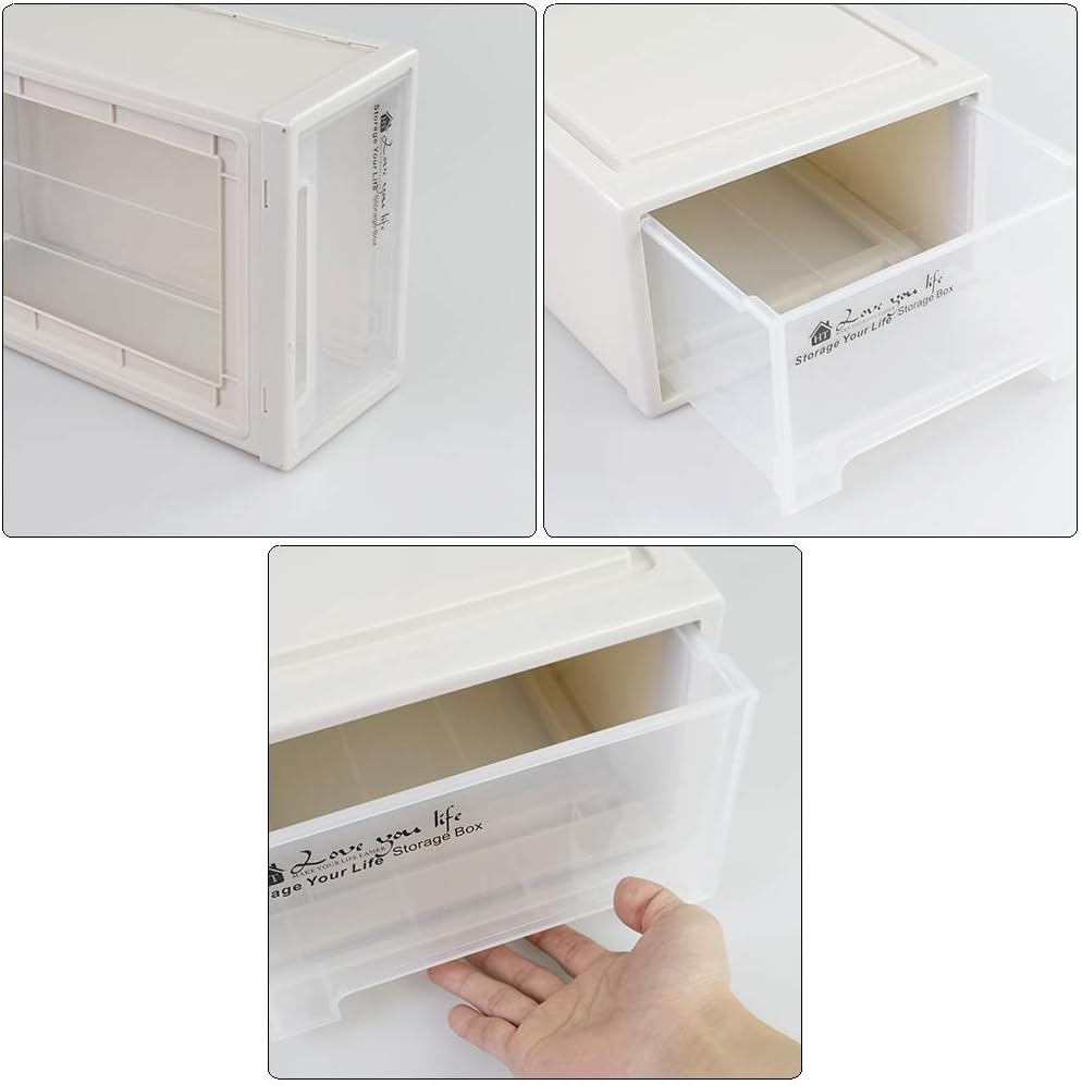 12 Quart Plastic Stacking Storage Drawer Unit Front Box, 1 Pack