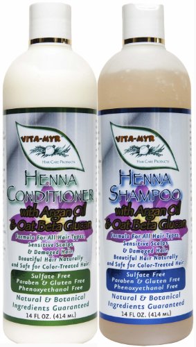 Vitamyr Henna Care Set 16 Oz Natural Shampoo & 16 Oz Natural Conditioner Vibrant Color Care & Nourishment for Gorgeous Tresses
