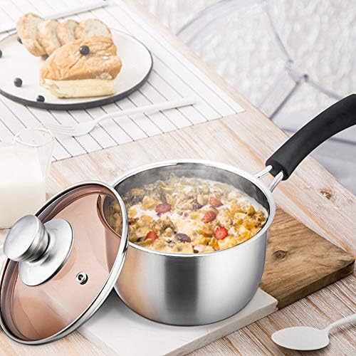 TeamFar 1 Quart Saucepan, Stainless Steel Saucepan with Lid | Small Sauce Pot Milk Pan Cookware for Home Cooking, Non Toxic & Healthy, Easy Clean & Dishwasher Safe