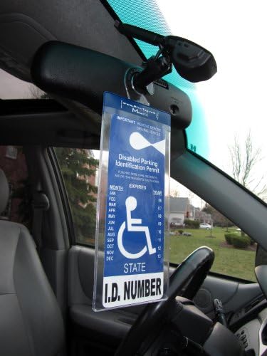 Mirortag Silver - a Novel Holder for Louisiana & Indiana Handicap Parking Placard & Other Hang Tag Permits. Magnetically Display & Remove Your Tag.
