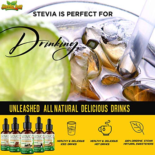Stevia Intl - (Pack of 5) Coffee Lovers Bundle with 5 Flavors. Stevia Liquid Drops. All Naturally Sweet, Non-Bitter, No Sugar Added, 0 Carb, 0 Calorie